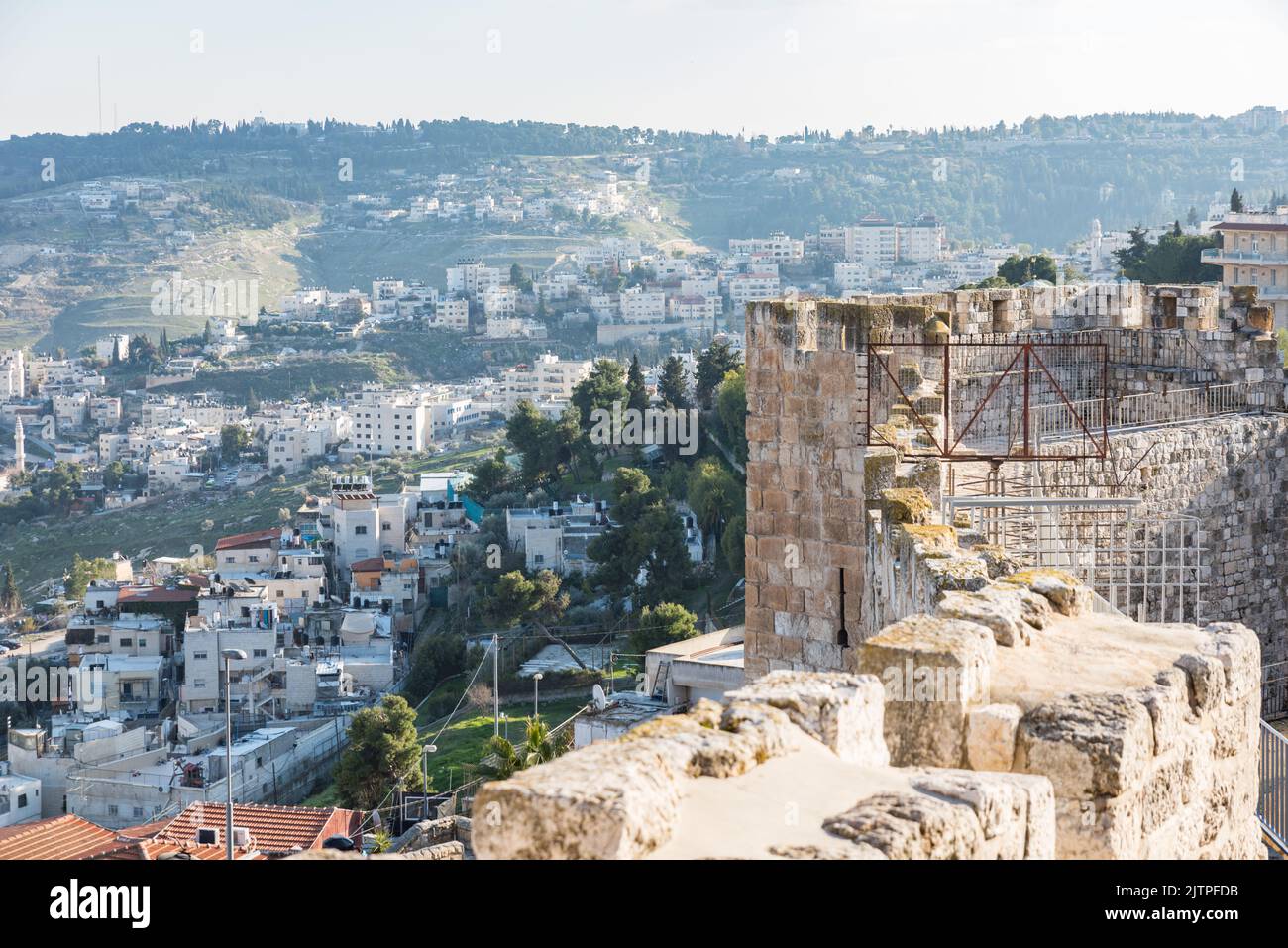 Berg Sion und Klagemauer à Jérusalem, Israël Banque D'Images