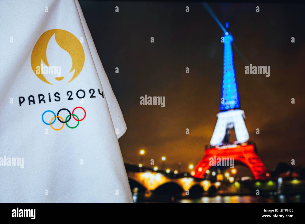 PARIS, FRANCE, AOÛT 8. 2022 Jeux olympiques de Paris 2024. Logo