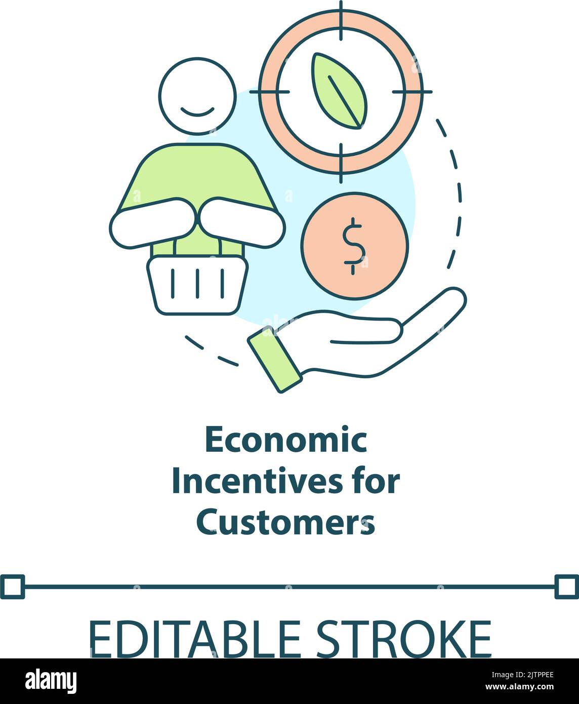 Icône de concept incitations économiques pour les clients Illustration de Vecteur