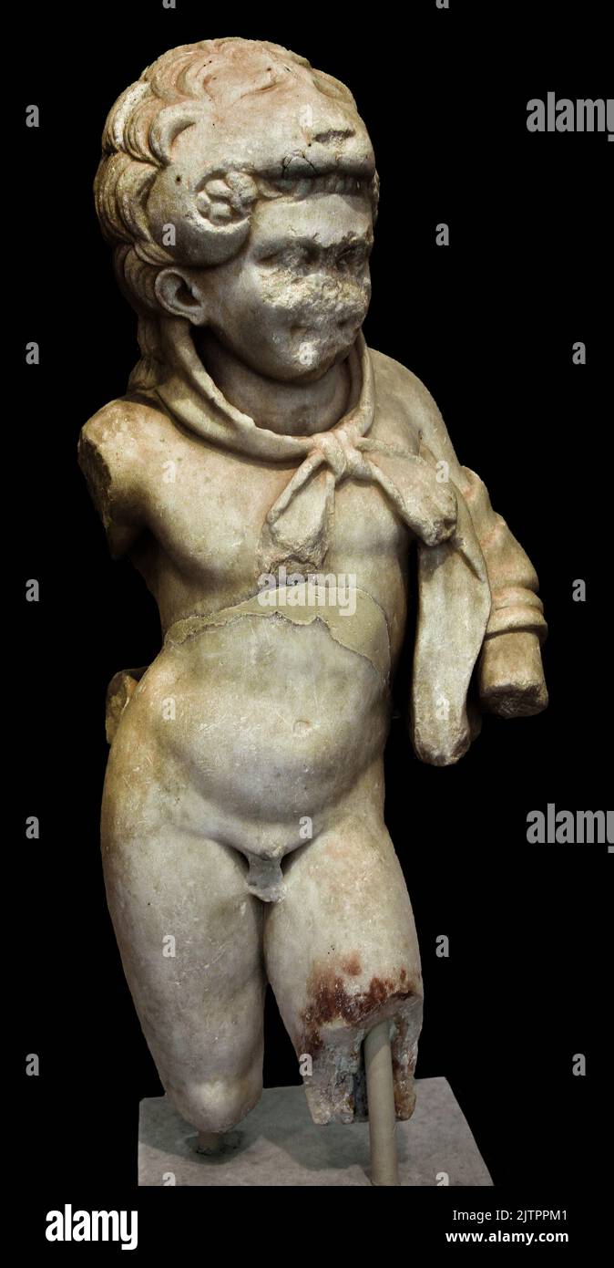 Statuette de l'enfant Hercules (2nd cent. A.D.) Musée archéologique national d'Athènes. Banque D'Images