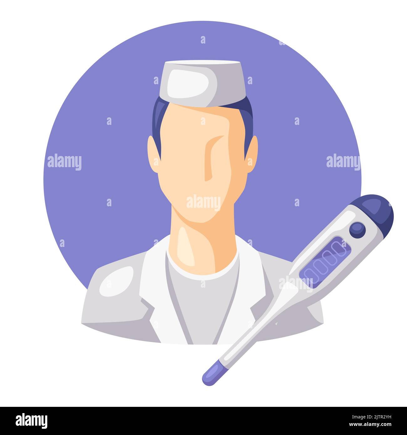 Illustration du médecin avec thermomètre. Avatar médical et de santé. Illustration de Vecteur