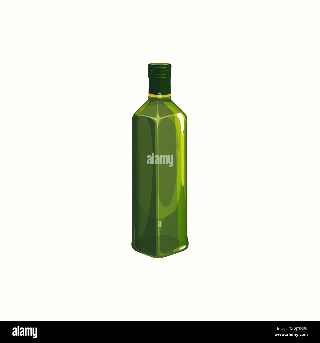 Bouteille en verre vert d'huile d'olive extra vierge isolée icône réaliste. Vector cuisine grecque ou italienne objet alimentaire, salade assaisonnement condiment, nutrition ingrédient huileux. Huile liquide de tournesol ou de lin Illustration de Vecteur
