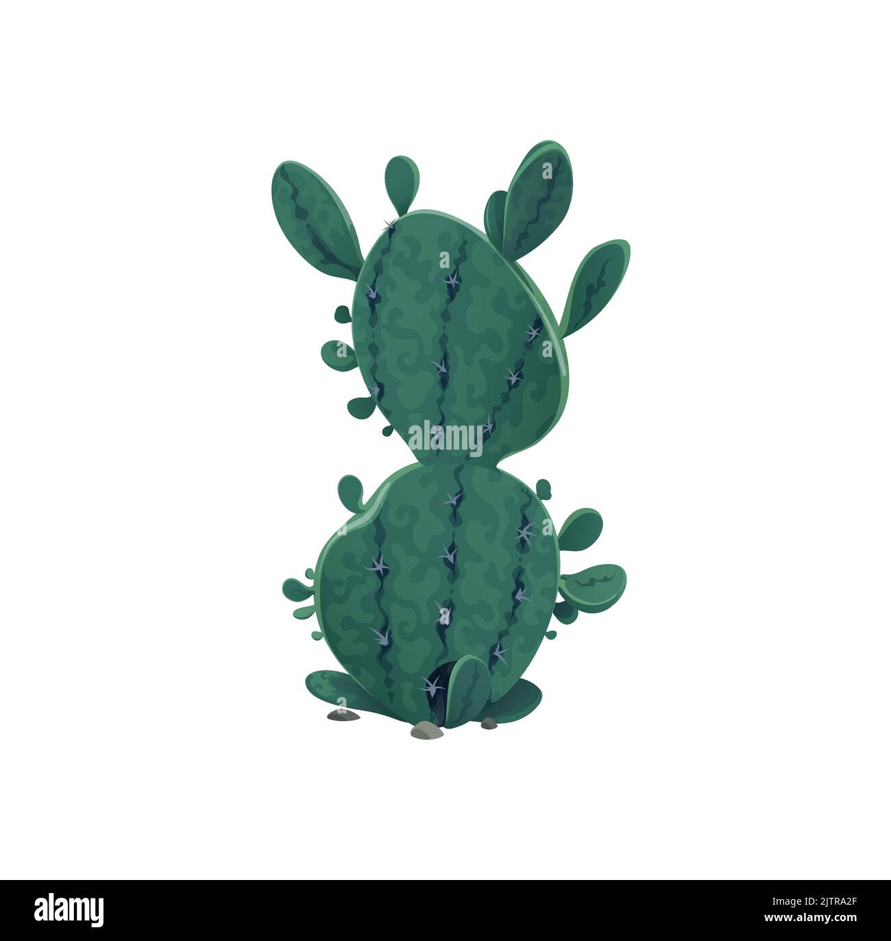 Usine mexicaine de Cactus, icône de dessin animé isolée d'opuntia. Cactus à crêpes vectorisés, flapjack et poire piqueuse, verdure exotique du désert. Herbe botanique avec pointes, fleur succulente d'aloès américain Illustration de Vecteur