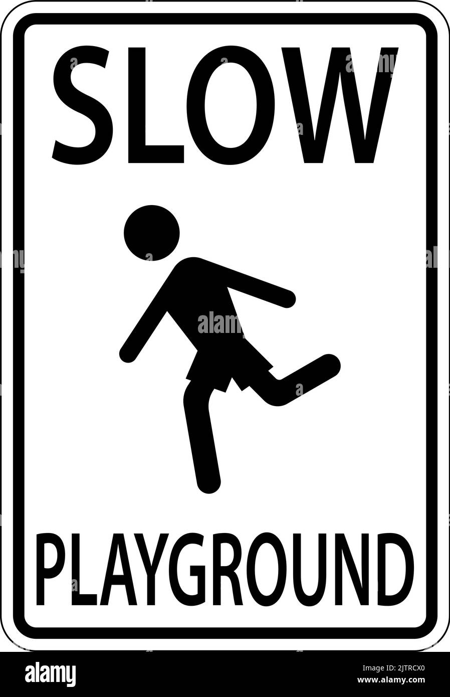 Panneau Slow Playground sur fond blanc Illustration de Vecteur