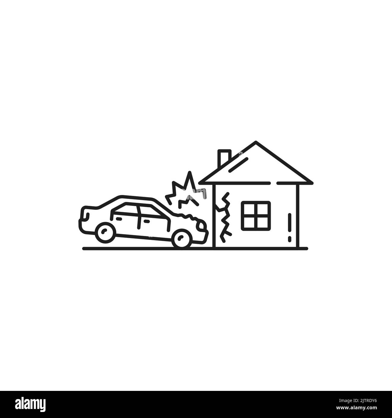 Icône de collision, d'accident ou de ligne de collision. Icône dommages causés à la voiture en