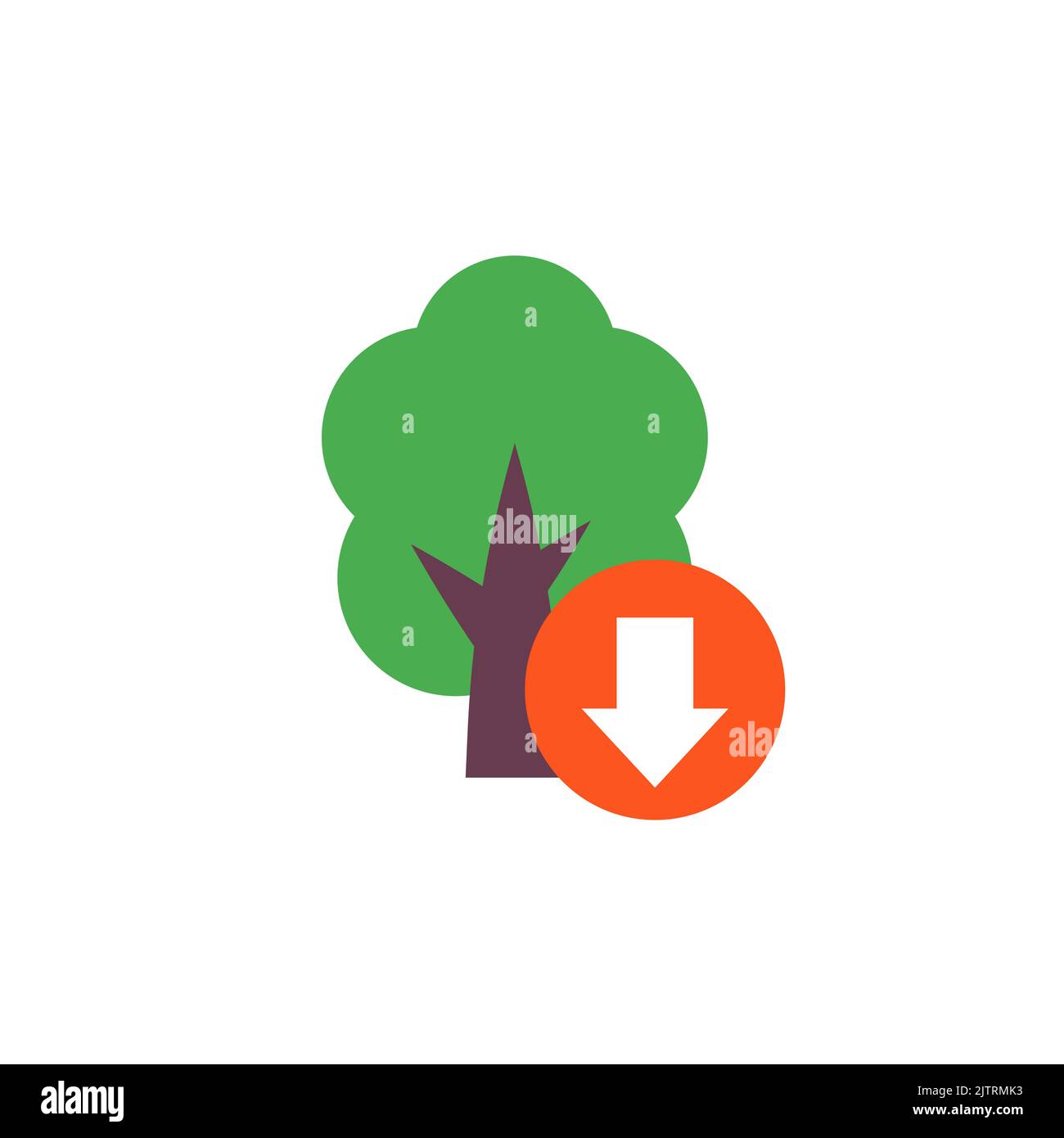 icône de vecteur de déforestation avec un arbre Illustration de Vecteur