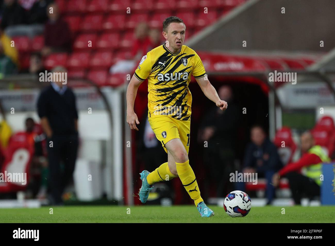 Shane Ferguson de Rotherham s'est Uni lors du match de championnat Sky Bet entre Sunderland et Rotherham s'est Uni au stade de Light, Sunderland, le mercredi 31st août 2022. (Credit: Mark Fletcher | MI News) Credit: MI News & Sport /Alay Live News Banque D'Images