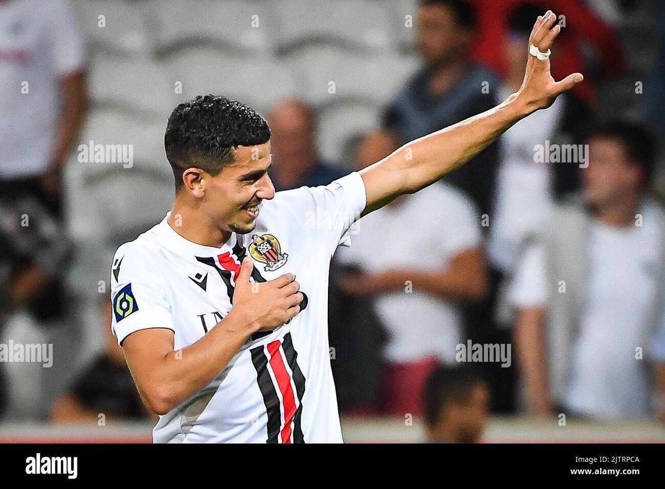 Youcef ATAL de Nice lors du championnat français Ligue 1 du match de football entre le LOSC Lille et l'OGC Nice sur 31 août 2022 au stade Pierre Mauroy à Villeneuve-d'Ascq près de Lille, France - photo Matthieu Mirville / DPPI Banque D'Images