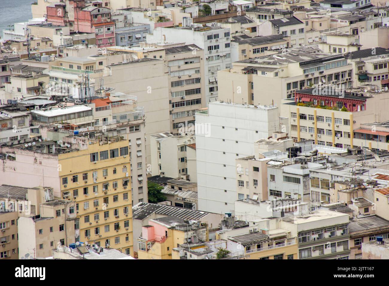 Vue aérienne du quartier de copacabana à Rio de Janeiro, Brésil. Banque D'Images