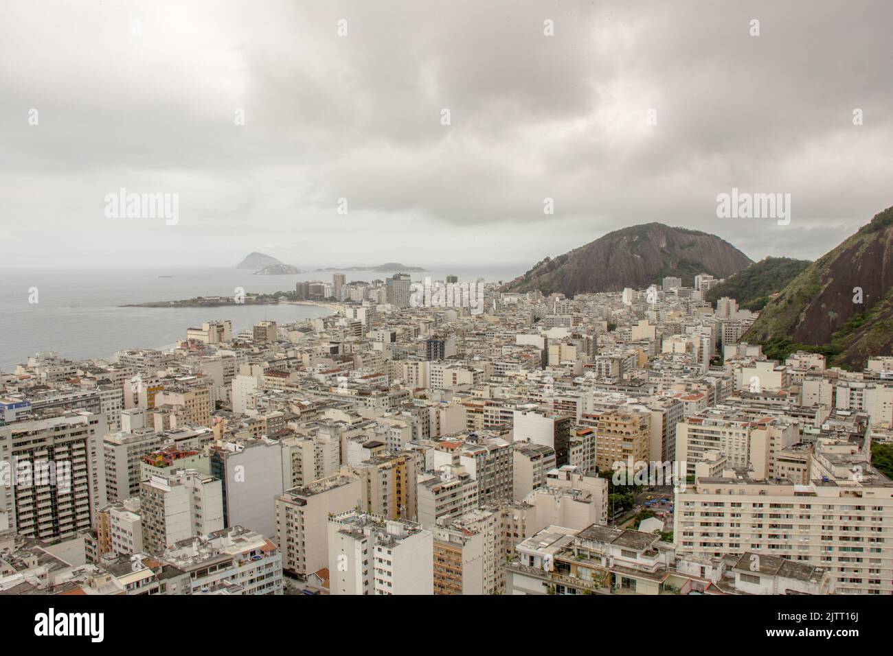 Vue aérienne du quartier de copacabana à Rio de Janeiro, Brésil. Banque D'Images