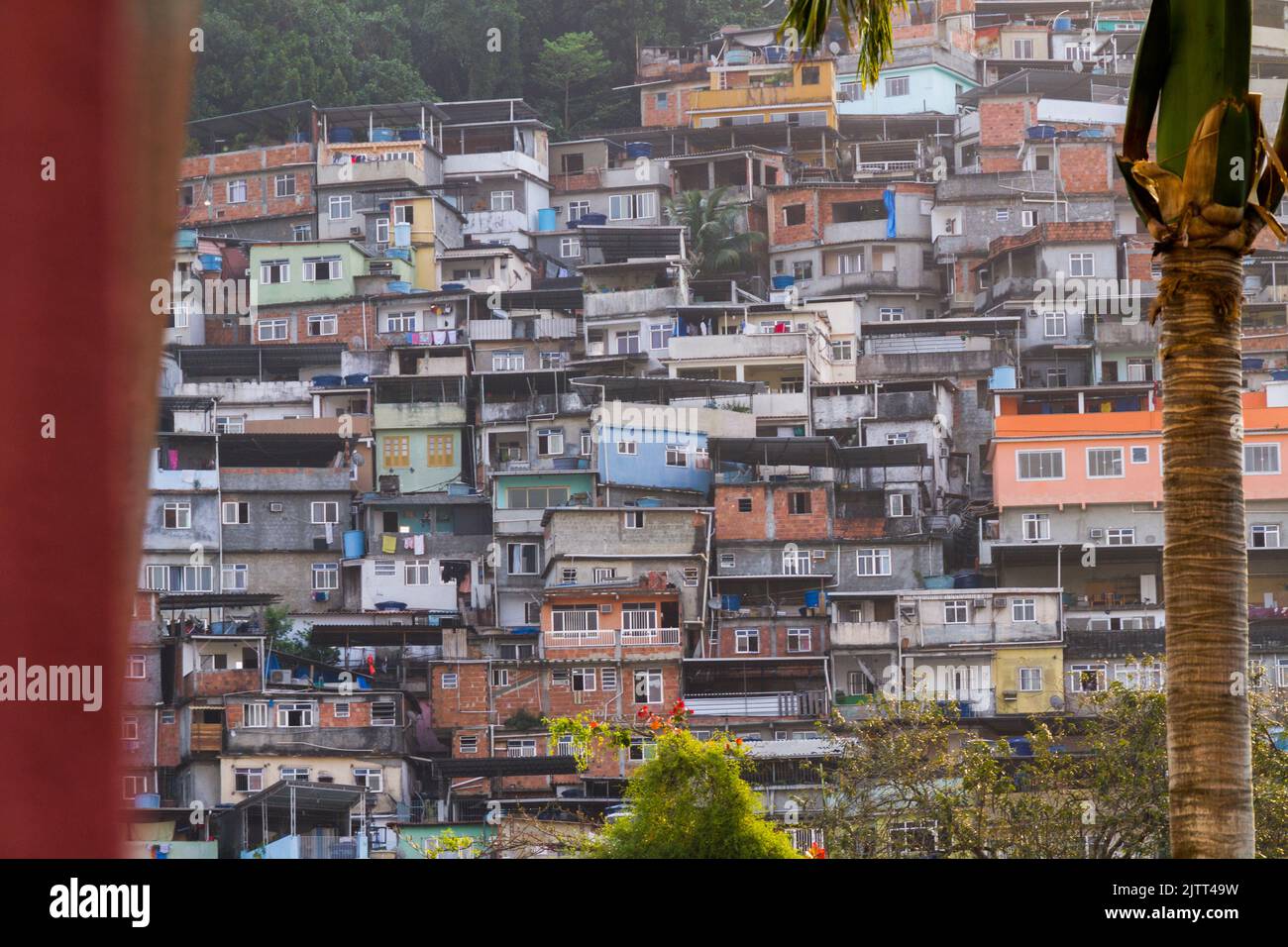 Rocinha slum à Rio de Janeiro. Banque D'Images