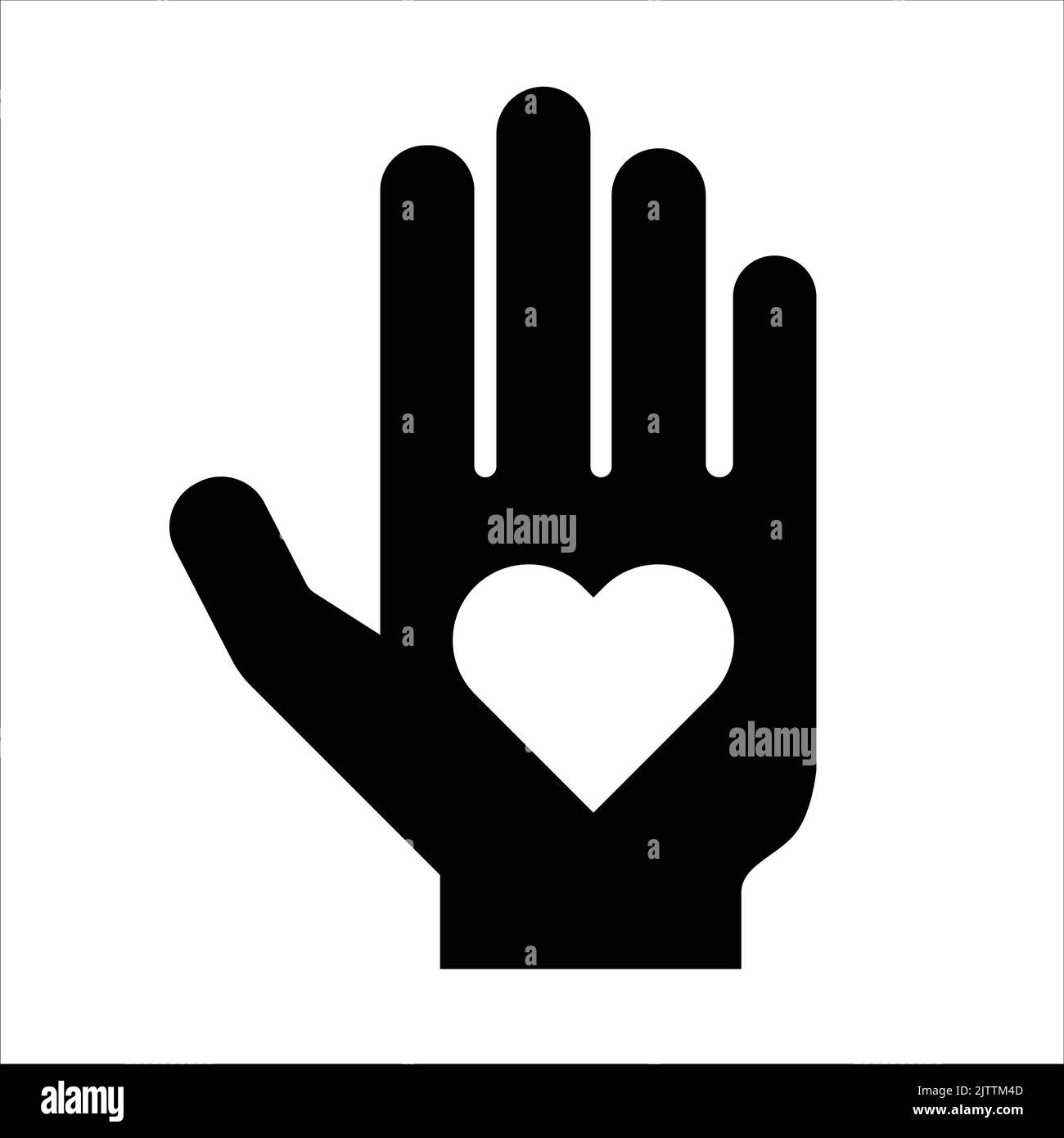 Cœur en main - icône main et coeur - signes et symboles de la Journée mondiale de la charité et des dons Illustration de Vecteur