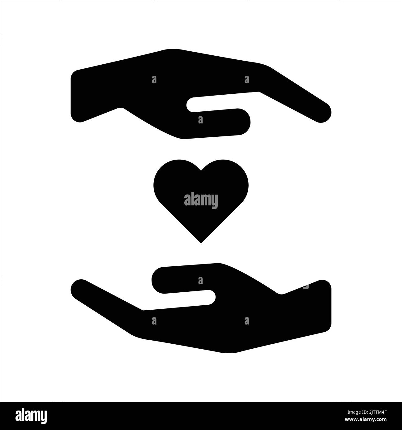 Mains d'amour - cœur en mains icône vecteur - mains de soin et d'amour, mains d'aide - signes et symboles de jour de don et de charité mondiale Illustration de Vecteur