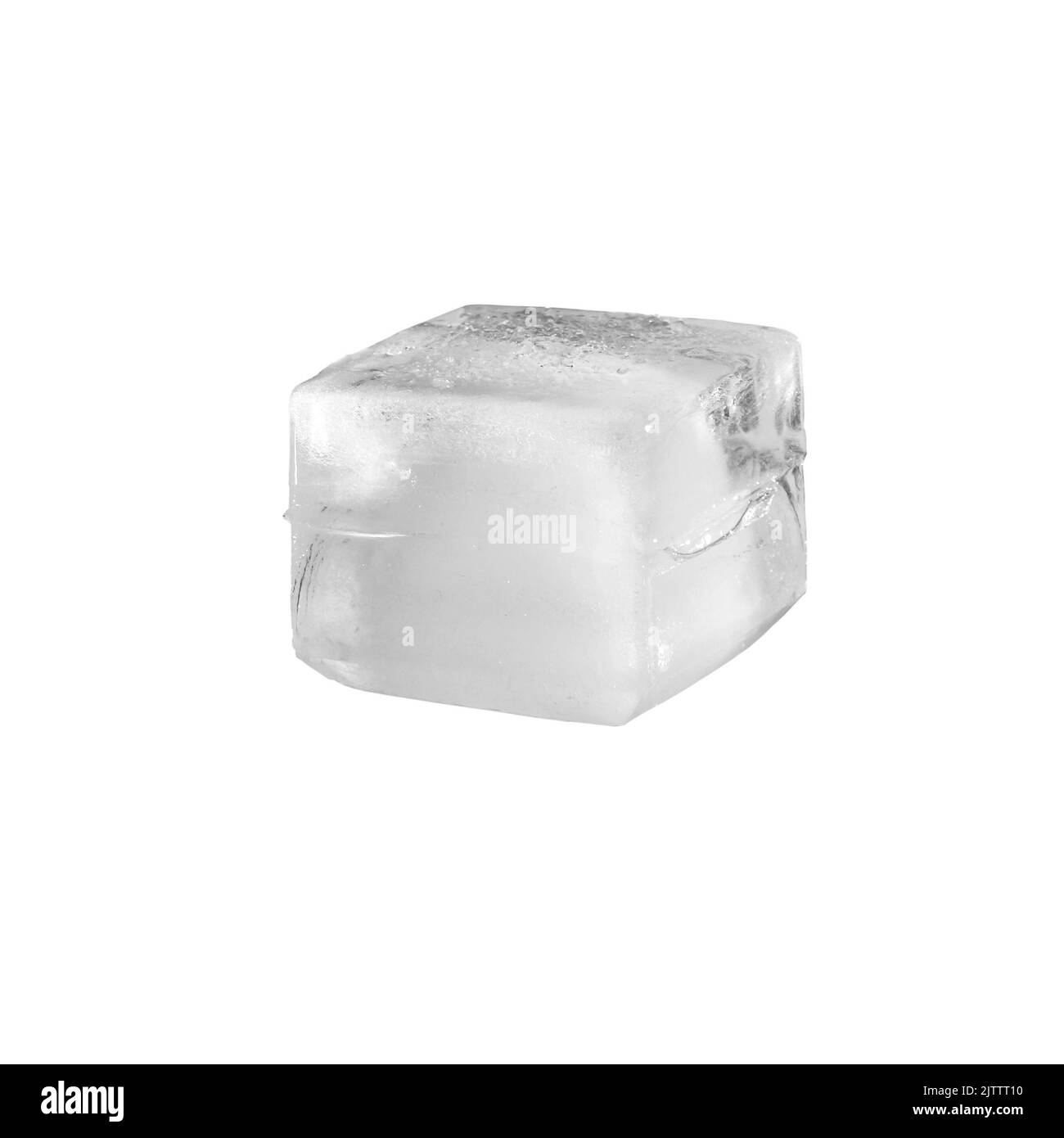 Studio photo d'un véritable cube de glace sur fond blanc Banque D'Images
