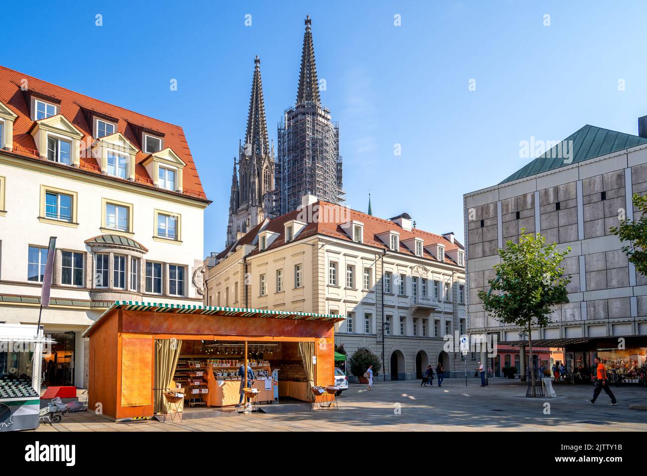 Cathédrale, ville historique de Ratisbonne, Bavière, Allemagne Banque D'Images