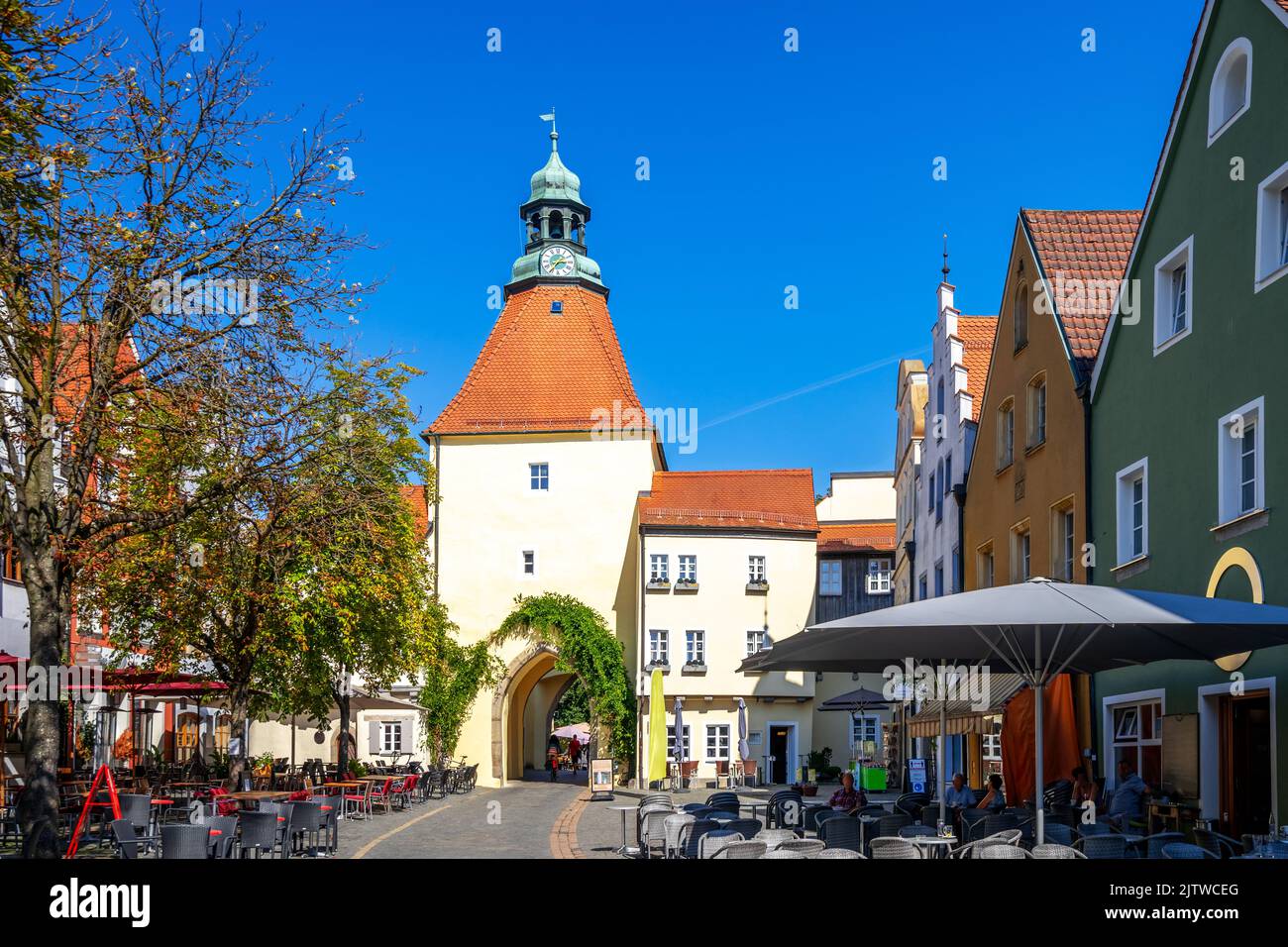 Marché, Weiden à Oberpfalz, Bavière, Allemagne Banque D'Images