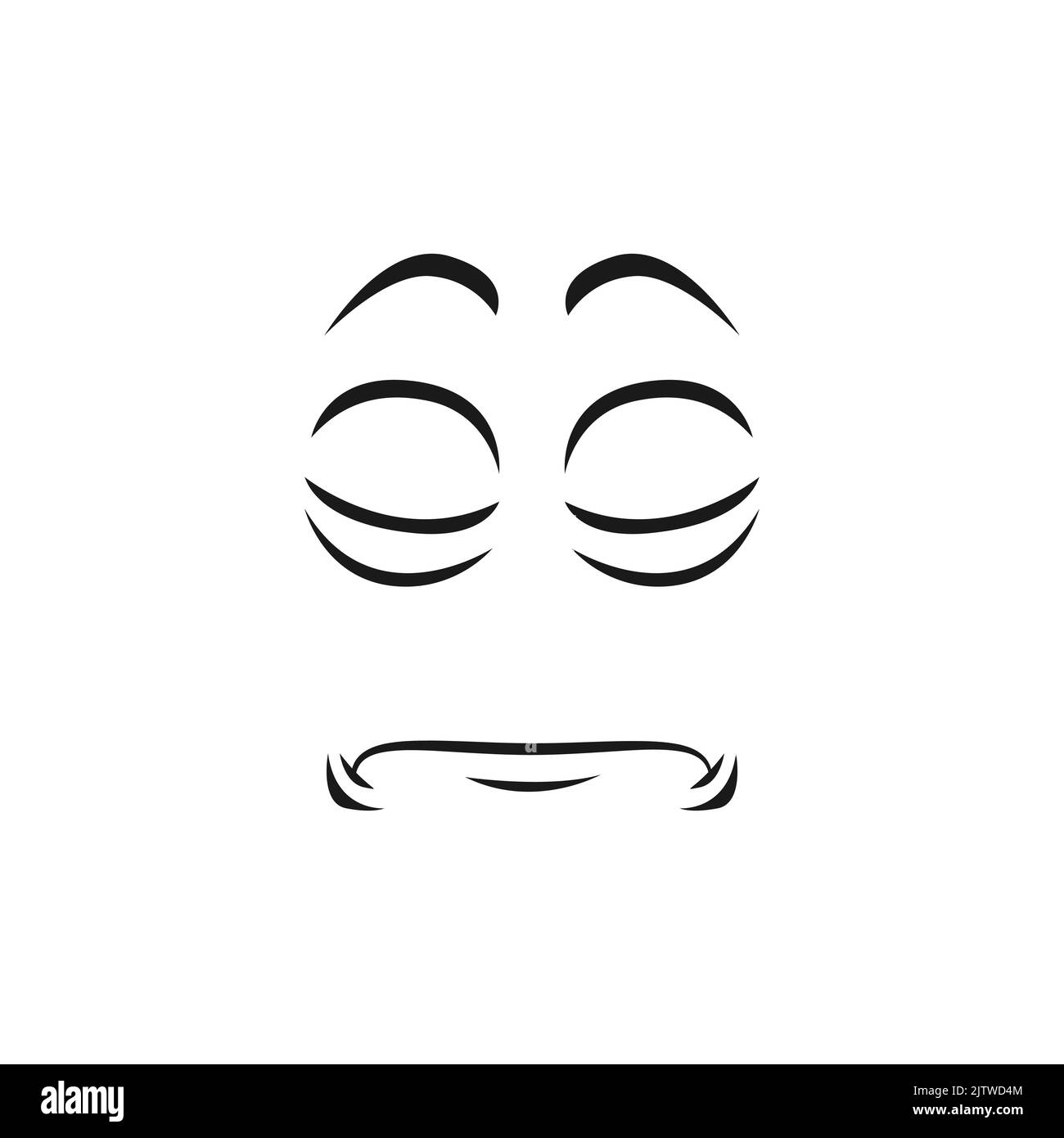 Caricature visage mécontent ou triste, vecteur mécontent emoji ...