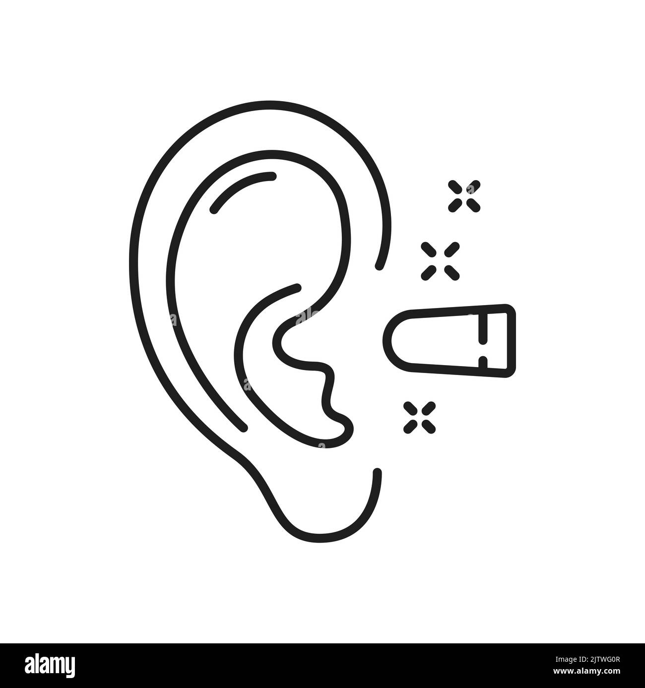 Bouchon d'oreille protège oreilles Banque d'images noir et blanc - Alamy