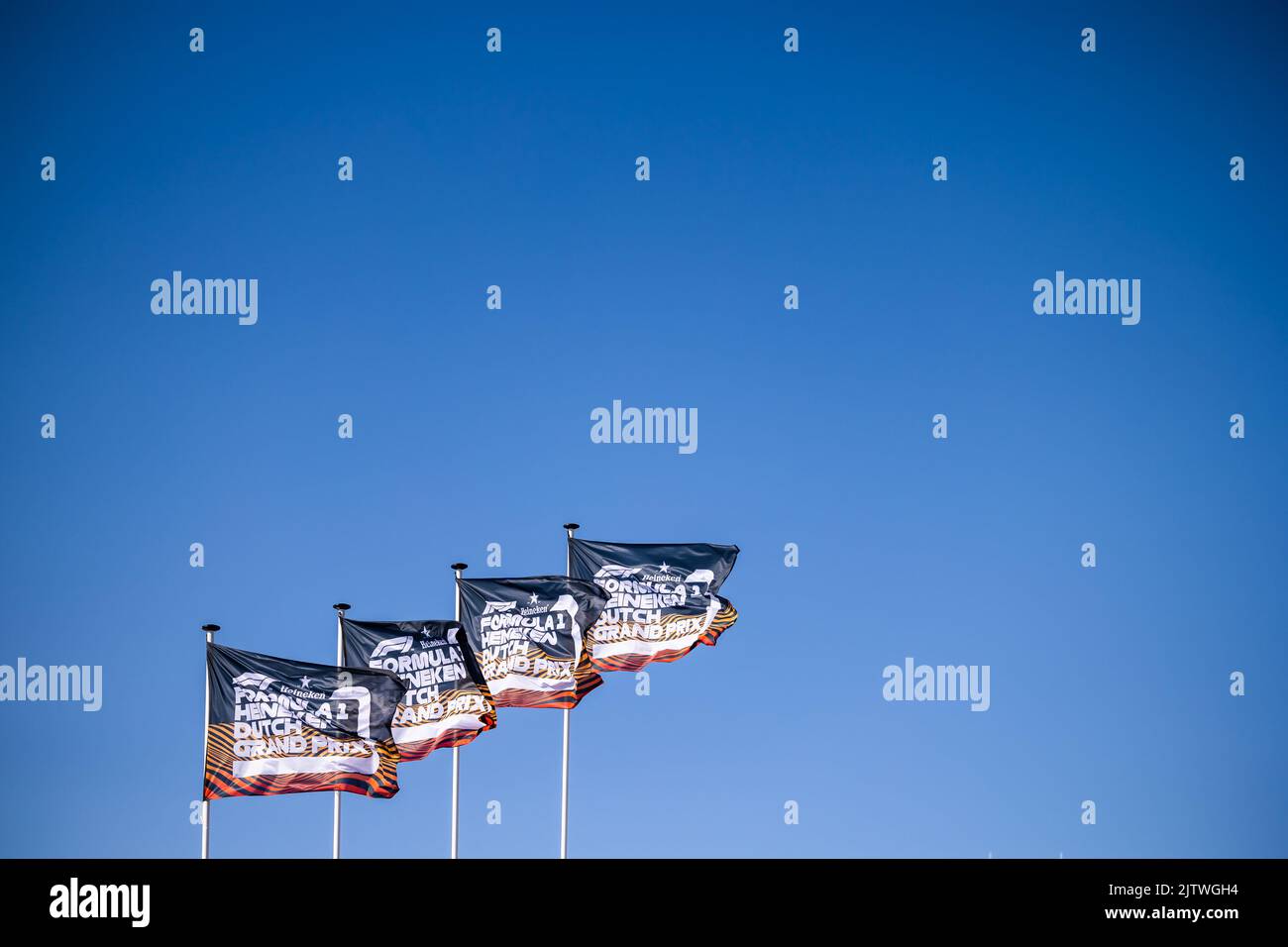 Drapeau du GP néerlandais, promenade sur piste de drapeau pendant le Grand Prix hollandais de Formule 1 Heineken 2022, 15th tour du Championnat du monde de Formule 1 de la FIA 2022 de 2 septembre à 4, 2022 sur le circuit de Zandvoort, aux pays-Bas, Belgique - photo: Germain Hazard / DPPI/DPPI/LiveMedia Banque D'Images