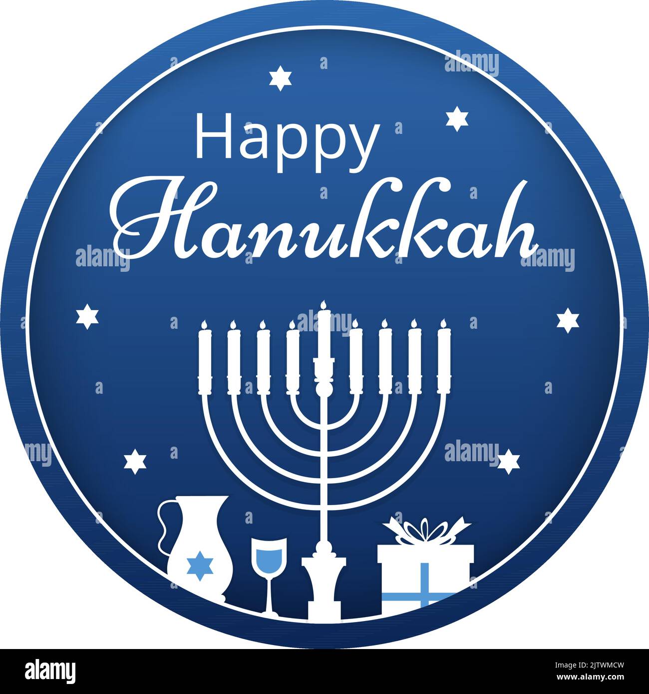 Happy Hanukkah Judaïsme Holiday Template dessin main dessin dessin dessin de dessin animé à plat Illustration avec Menorah, Sufganiyot, Dreidel et les symboles traditionnels Illustration de Vecteur