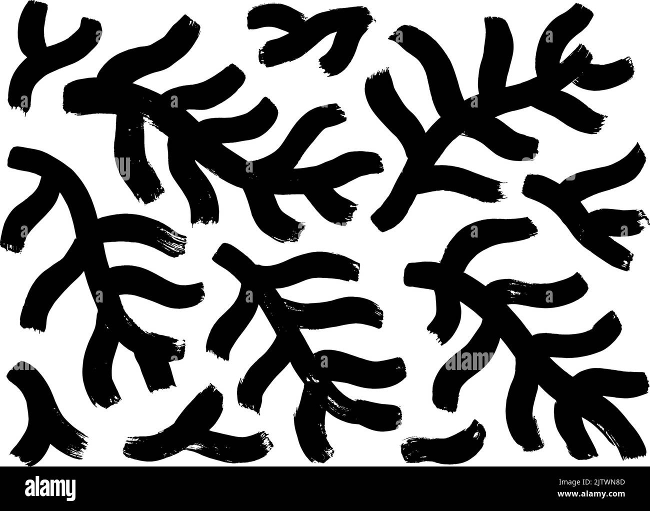 Ensemble de branches de sapin et de pin naïves et abstraites. Illustration de Vecteur