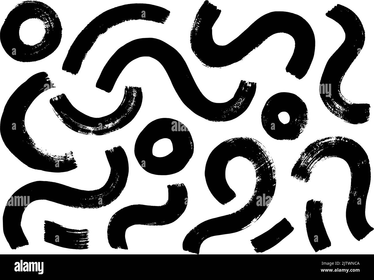 Collection de contours et de cercles ondulés et audacieux. Illustration de Vecteur