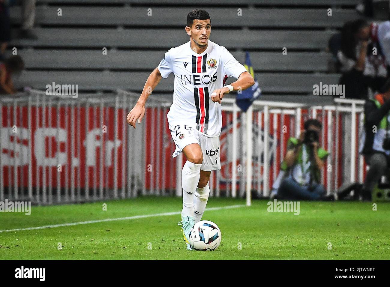Youcef ATAL de Nice lors du championnat français Ligue 1 du match de football entre le LOSC Lille et l'OGC Nice sur 31 août 2022 au stade Pierre Mauroy à Villeneuve-d'Ascq près de Lille, France - photo: Matthieu Mirville/DPPI/LiveMedia Banque D'Images