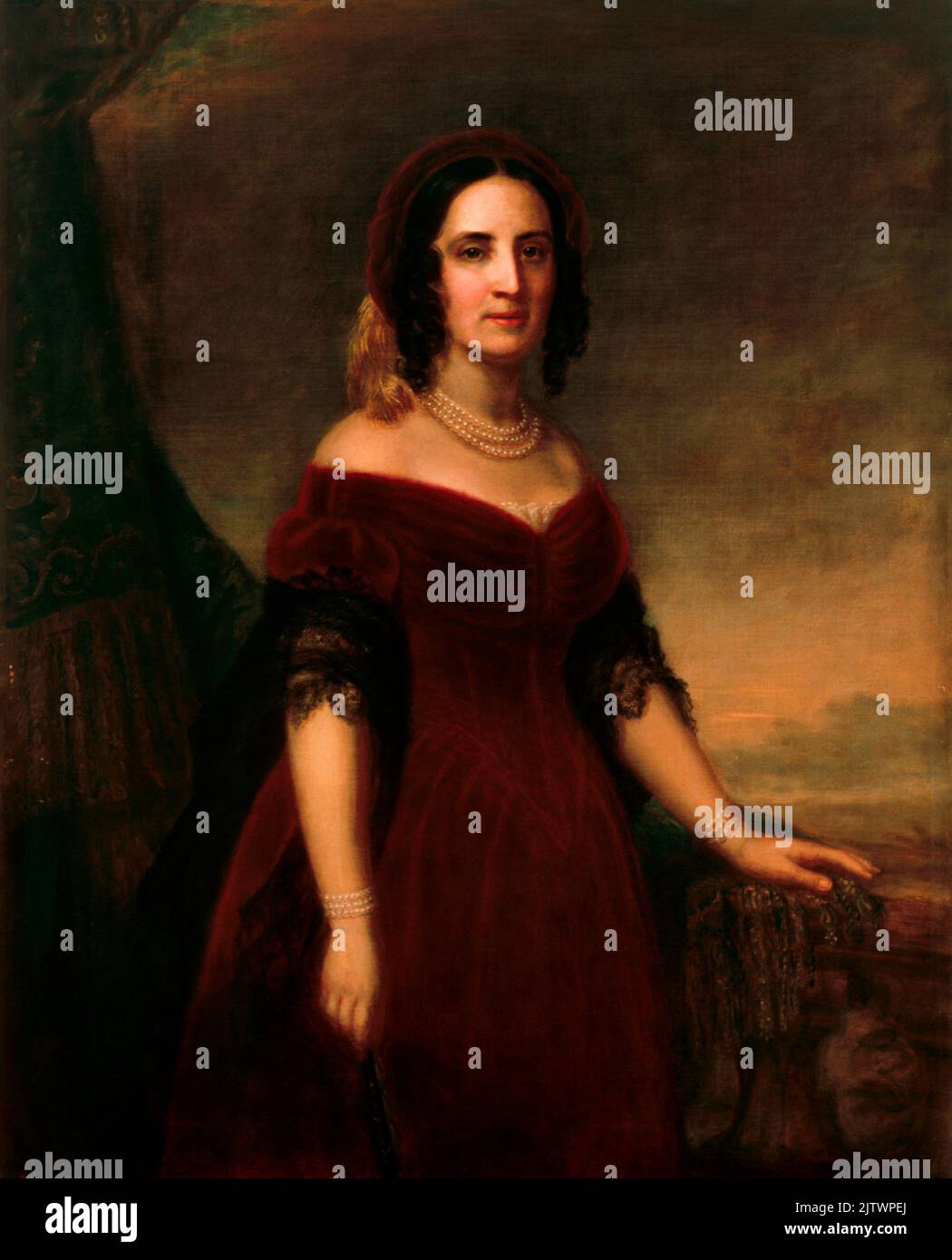 Portrait de Sarah Childress Polk, qui était l'épouse et la première dame du président James Polk. Banque D'Images