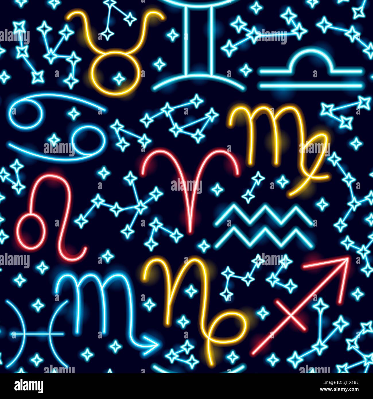 Horoscope zodiaque modèle sans couture Illustration de Vecteur