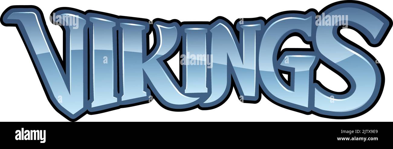 Vikings Sports Nom de l'équipe texte style rétro Illustration de Vecteur
