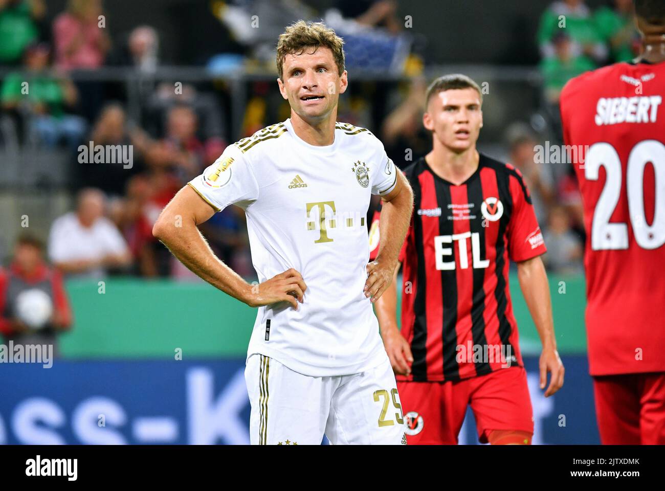 DFB Cup, 1st Round, Rhein Energie Stadium Cologne; Viktoria Cologne - FC Bayern Munich; Thomas Müller Banque D'Images