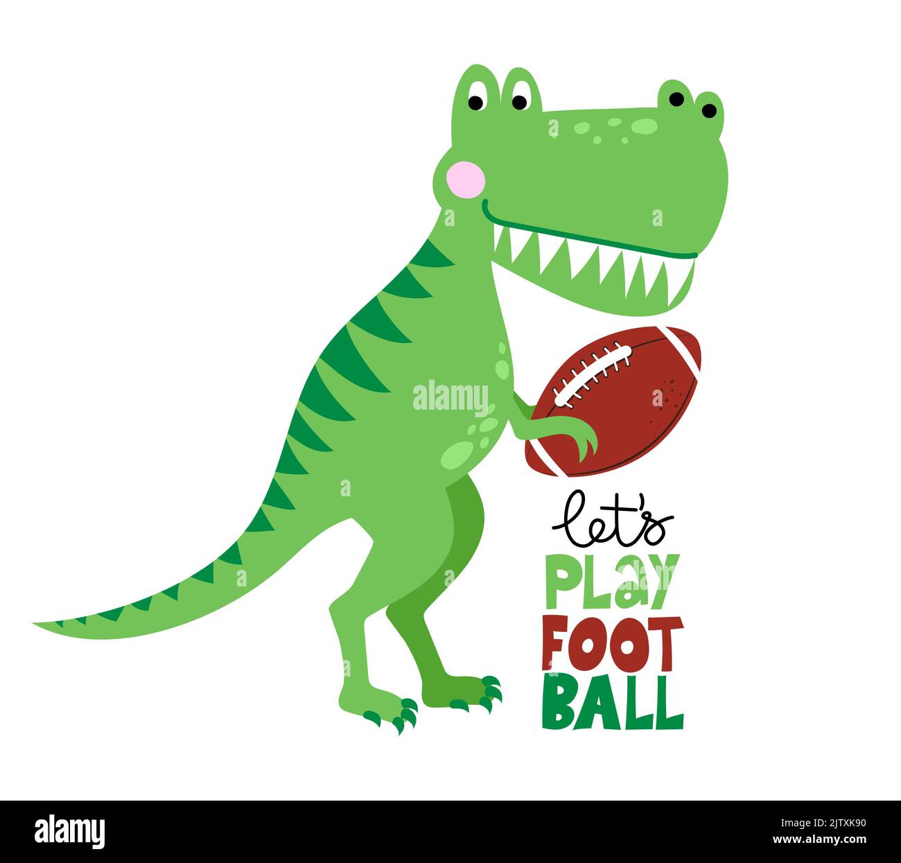 Allons jouer au football - imprimé ensemble de football pour bébé garçon. Joli badge de football dessiné à la main avec inscription manuscrite. Idéal pour les vêtements de tout-petits et les équipes sportives Illustration de Vecteur