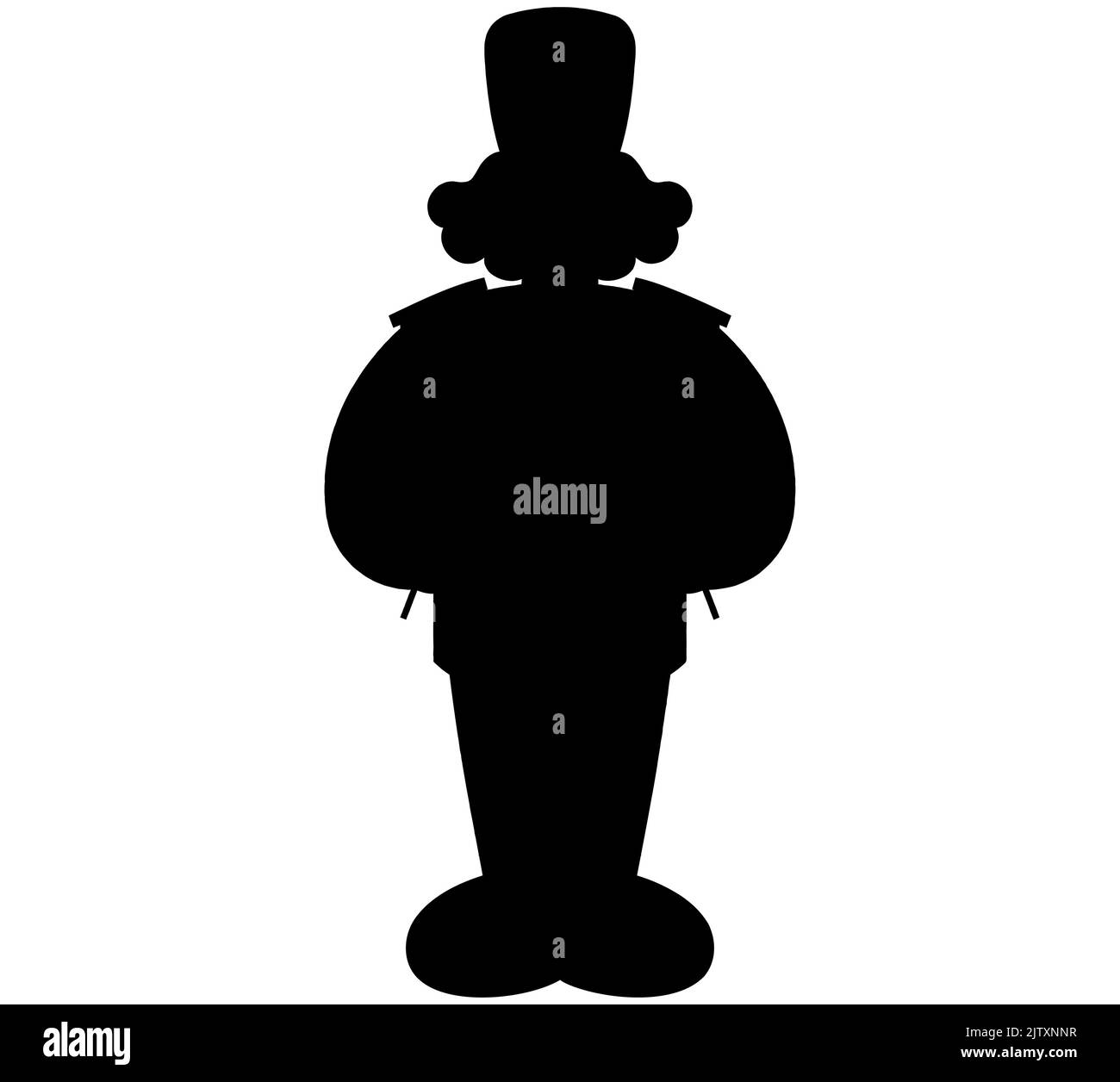 Garde caricaturiste avec casquette, silhouette clown Illustration de Vecteur