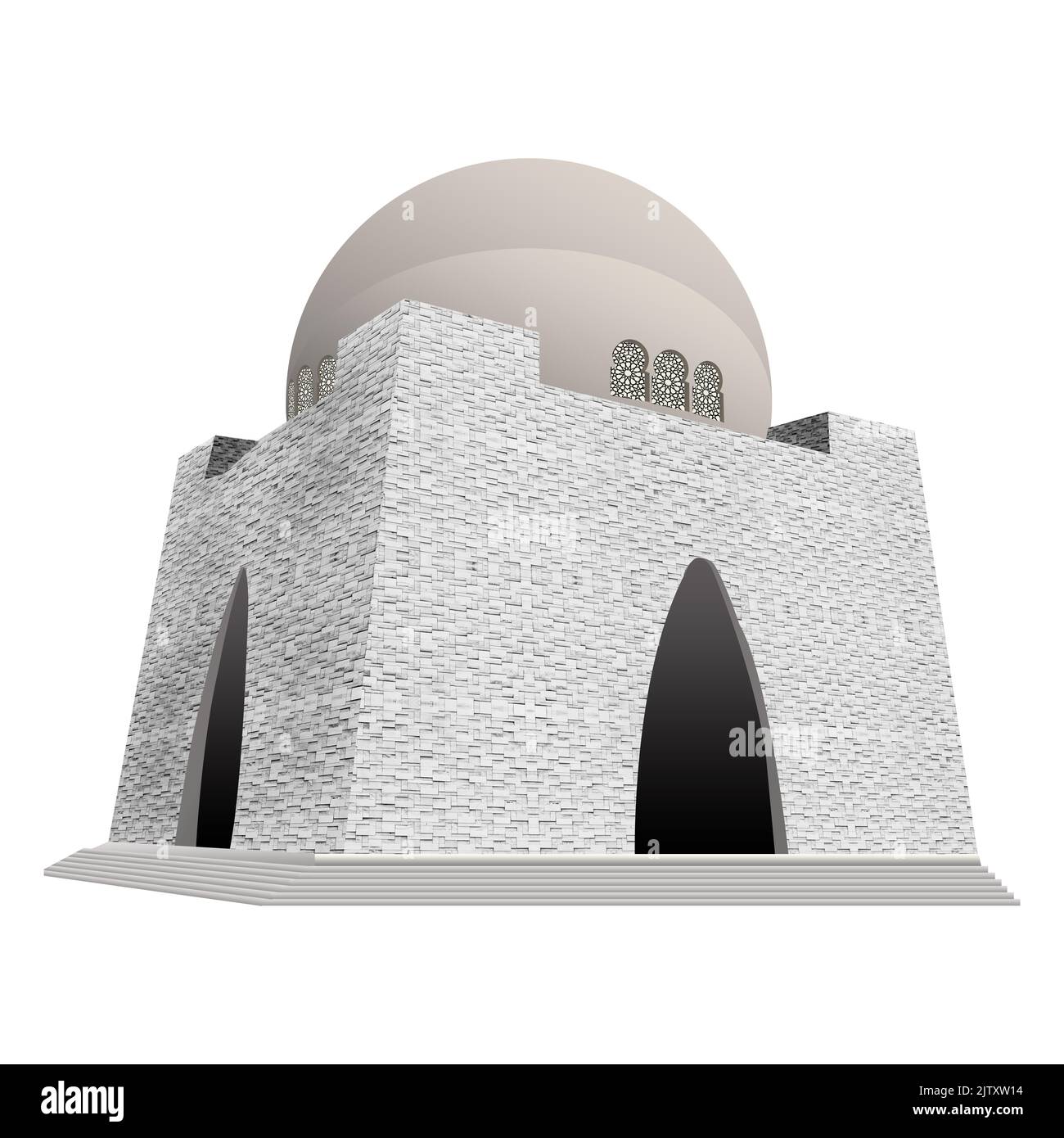 Mazar-e-Quaid, le mausolée de Jinnah illustration design png Banque D'Images