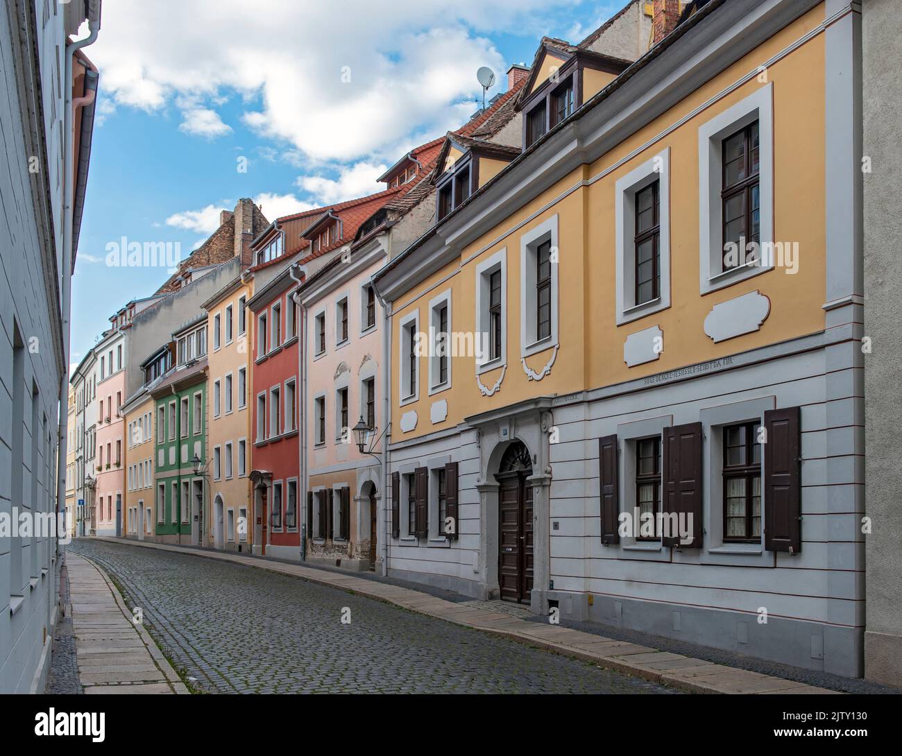 Maisons baroques à Kränzelstrasse, Görlitz (Goerlitz), Allemagne Banque D'Images