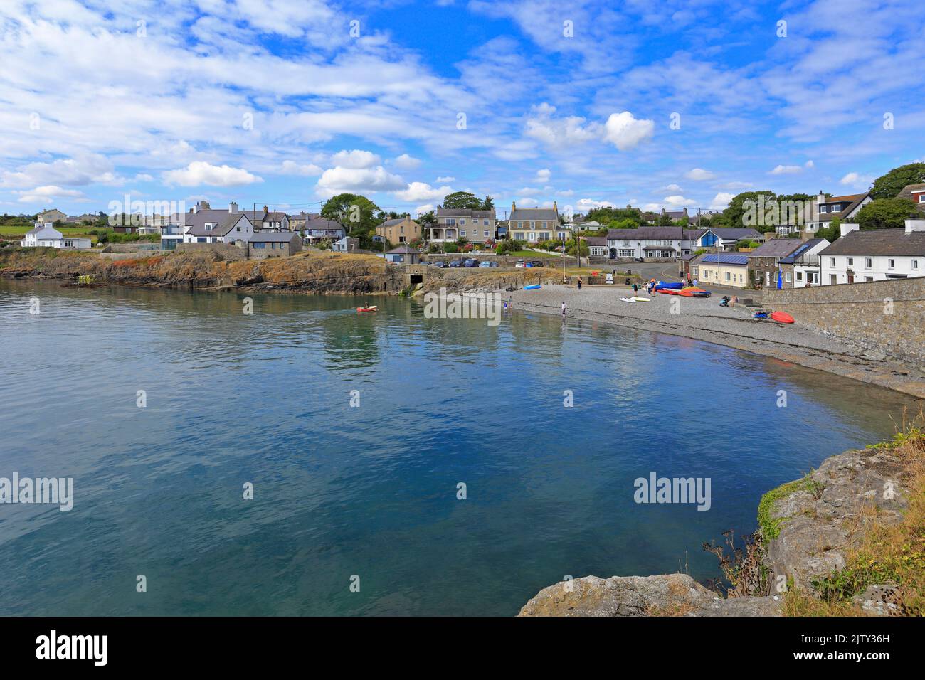 Port de Moelfre, île d'Anglesey, Ynys mon, pays de Galles du Nord, Royaume-Uni. Banque D'Images