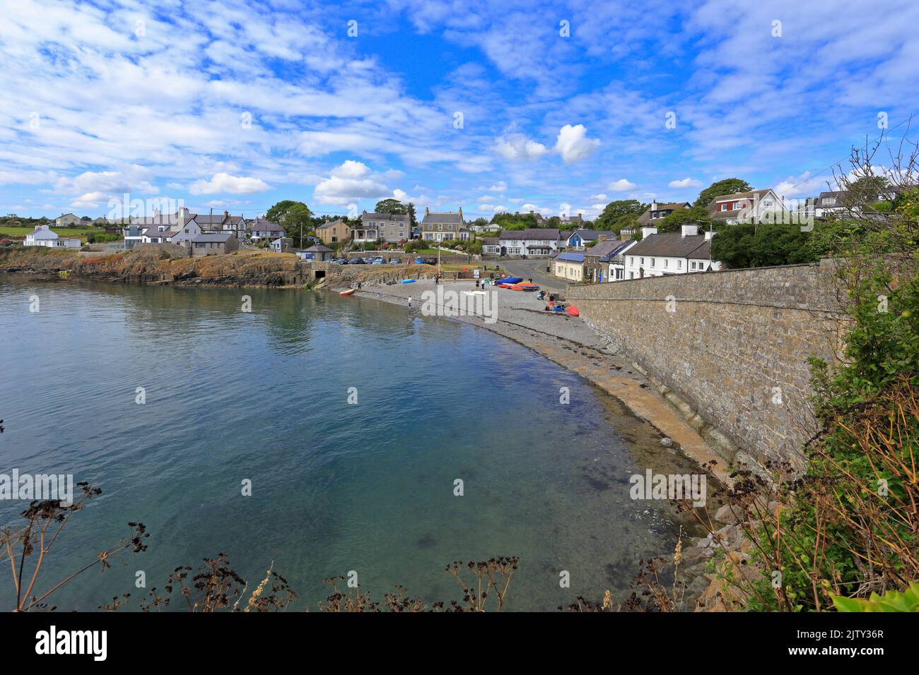 Port de Moelfre, île d'Anglesey, Ynys mon, pays de Galles du Nord, Royaume-Uni. Banque D'Images