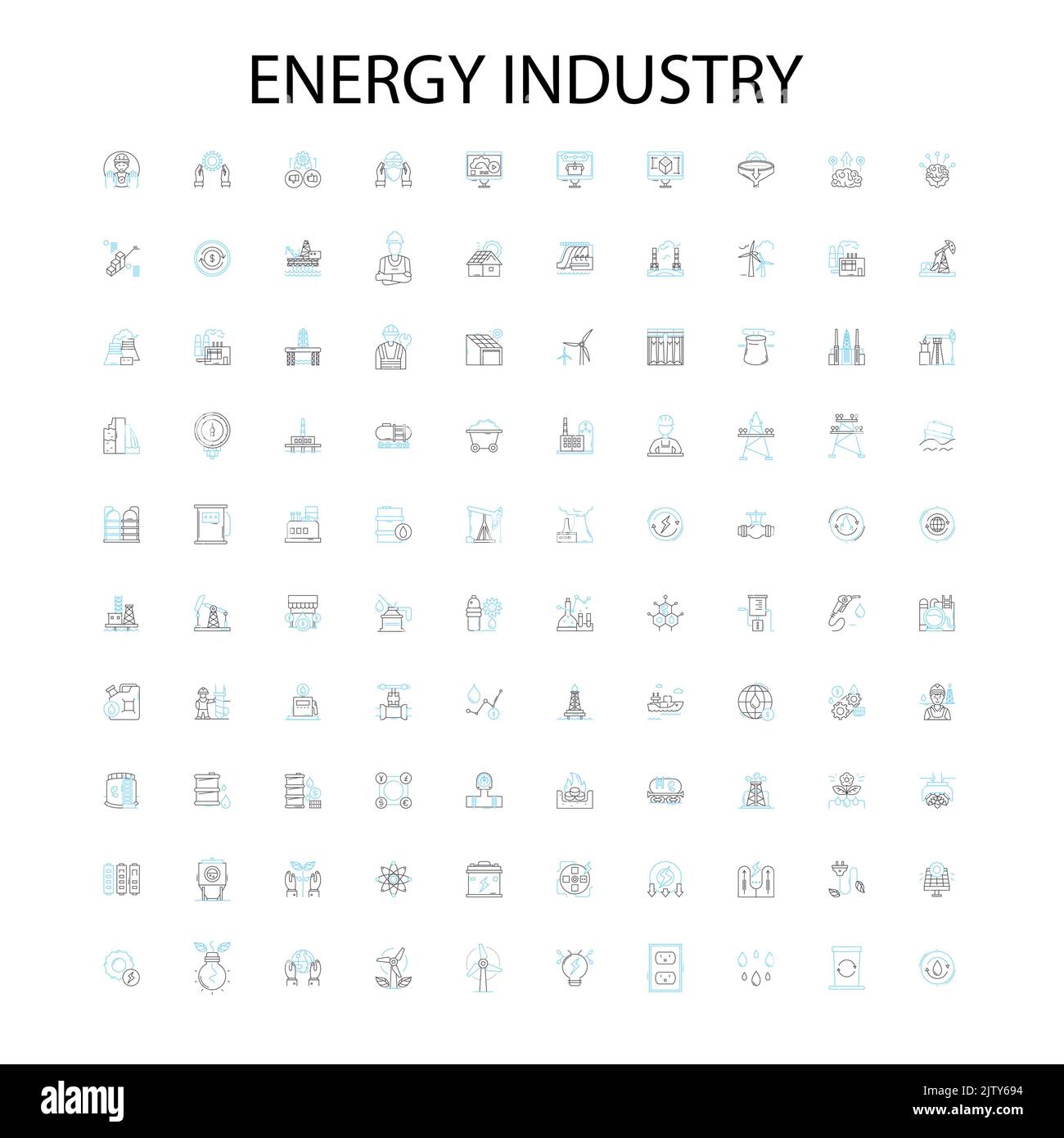 icônes de l'industrie énergétique, signes, symboles de contour, collection de lignes d'illustration linéaire de concept Illustration de Vecteur