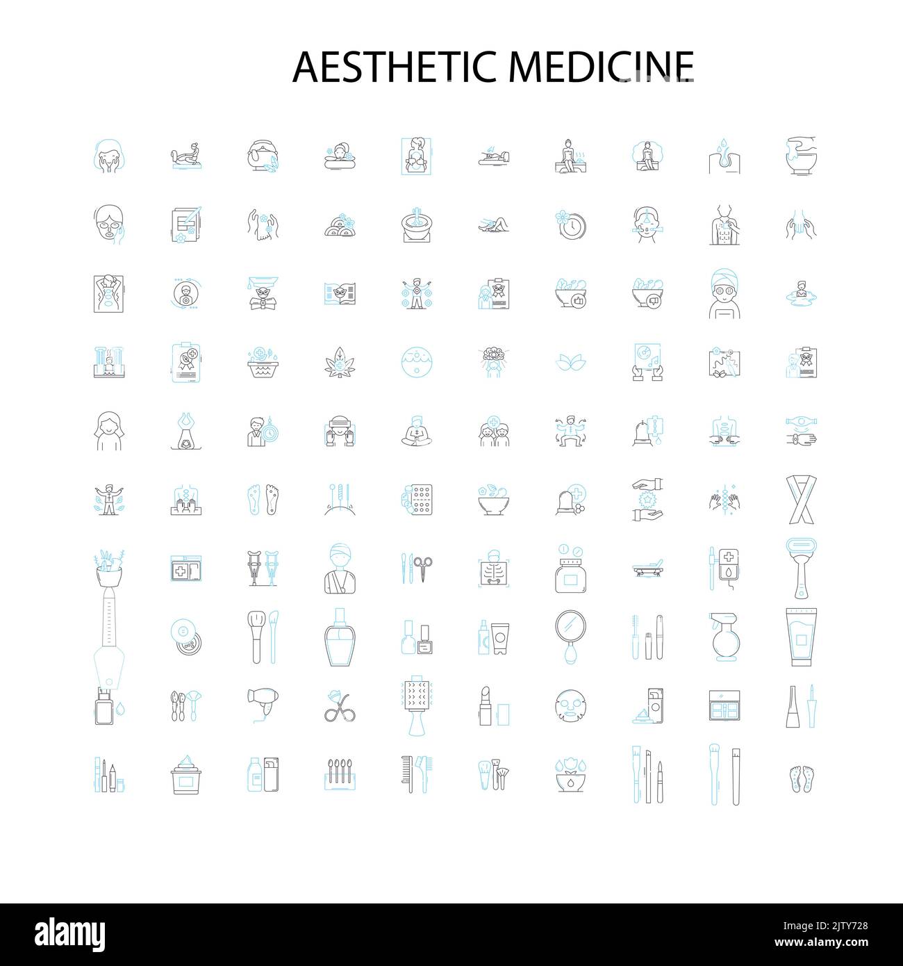icônes de médecine esthétique, signes, symboles de contour, collection de lignes d'illustration linéaire de concept Illustration de Vecteur