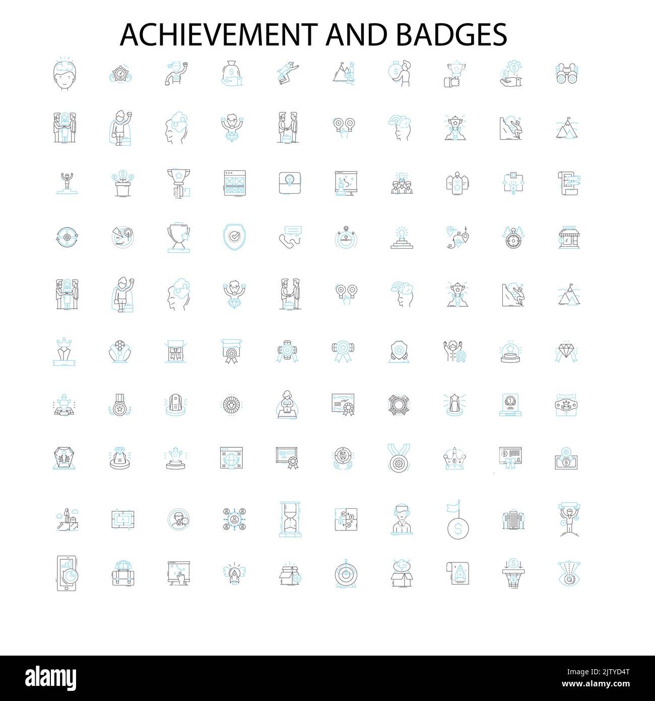 réalisation et badges icônes, signes, symboles de contour, collection ...