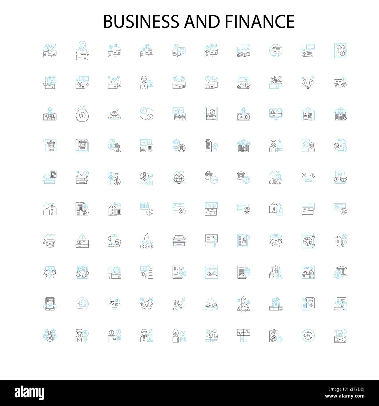 business et finance5 icônes, signes, symboles de contour, collection de lignes d'illustration linéaire de concept Illustration de Vecteur