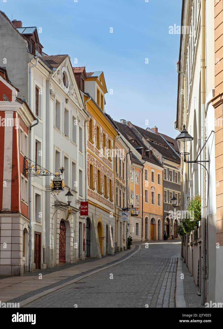 Neissstrasse, Vieille ville, Görlitz (Goerlitz), Allemagne Banque D'Images