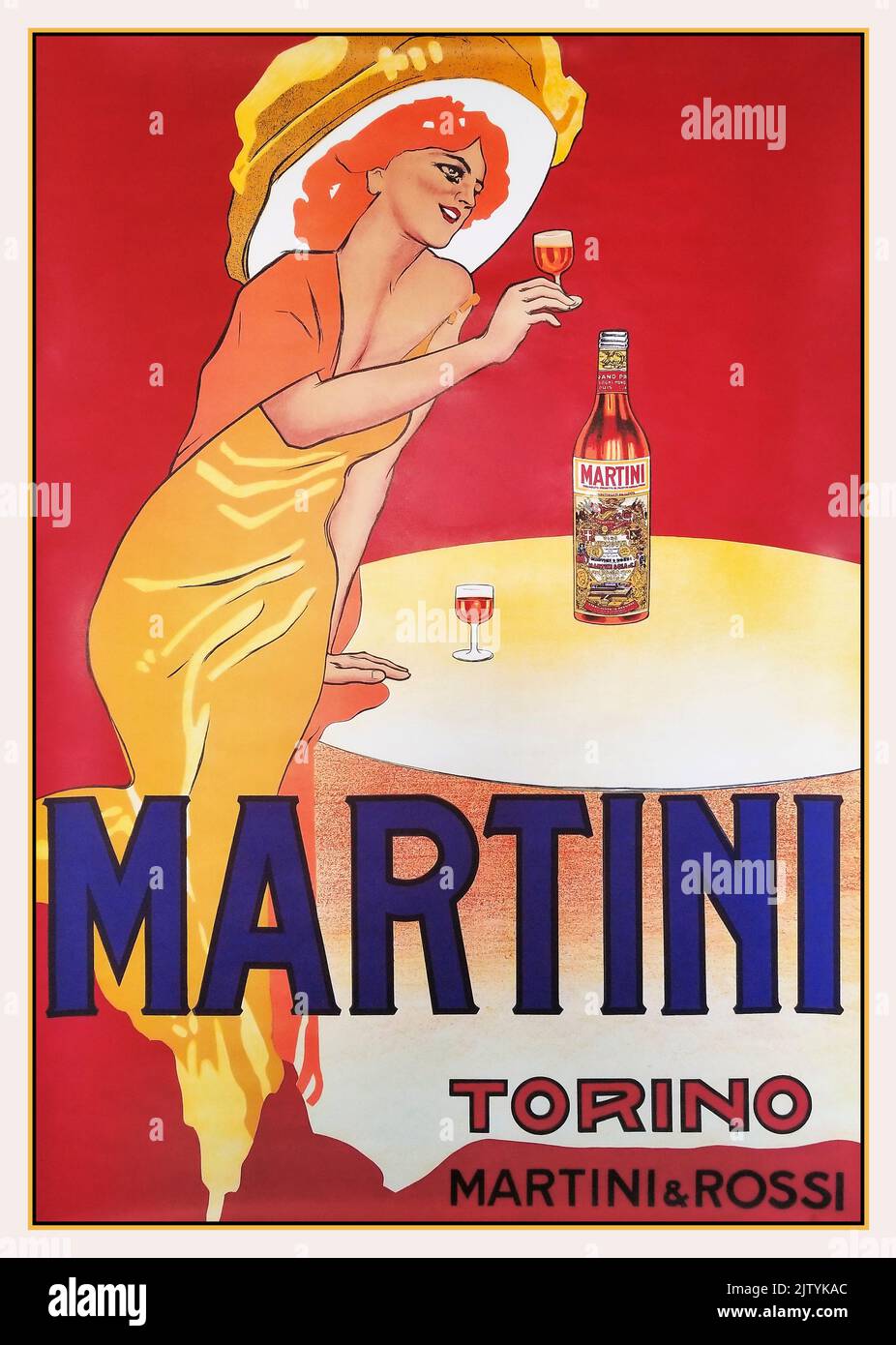 MARTINI 1900 affiche lithographique italienne Art déco Martini Vermouth Martini & Rossi boissons apéritif affiche ancienne, Tipografia Teatriale Torinese, Turin, Italie affiche Vintage 1900s Martini Drinks Banque D'Images