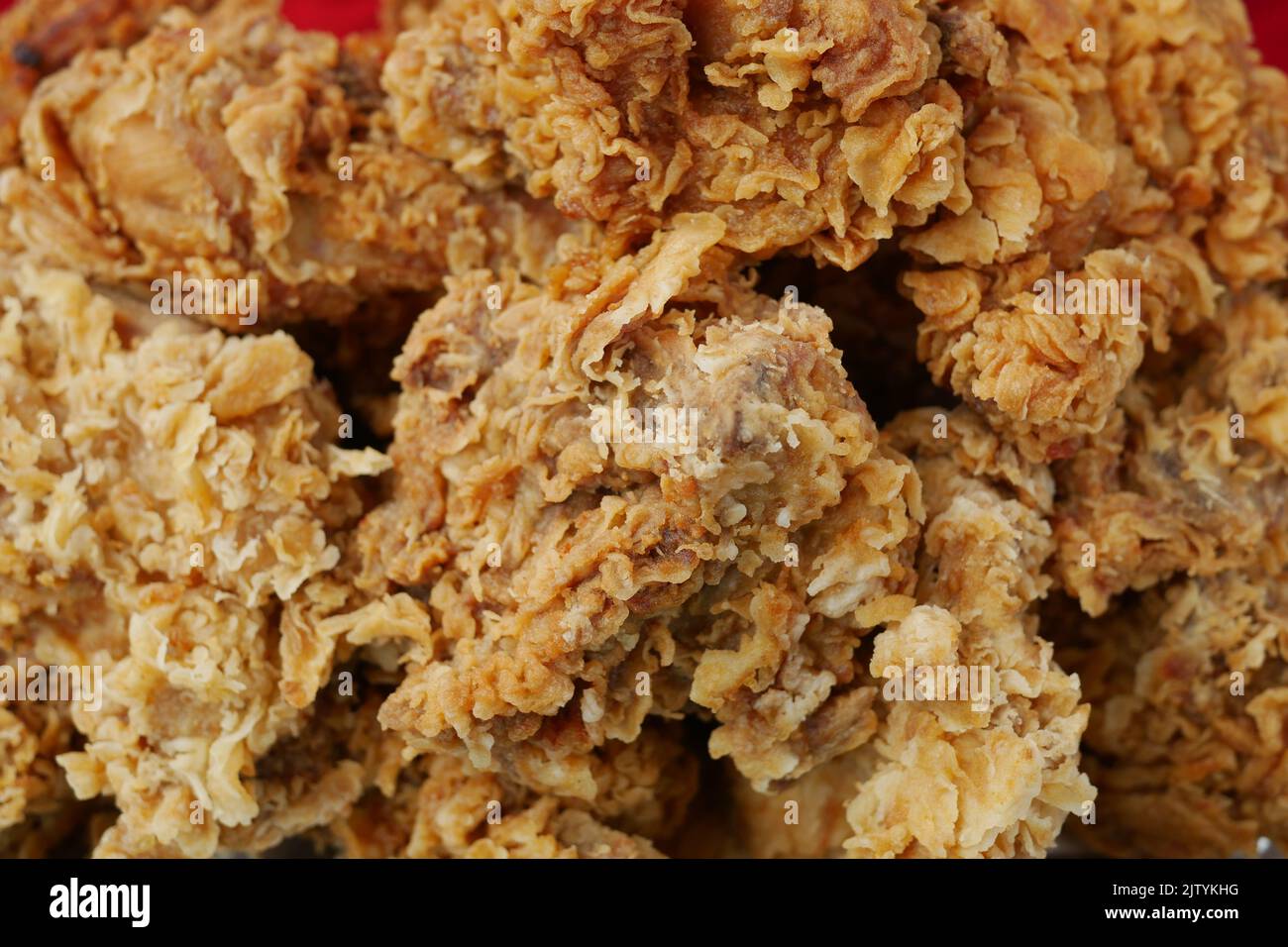 photo détaillée des filets de poulet frits sur l'assiette Banque D'Images