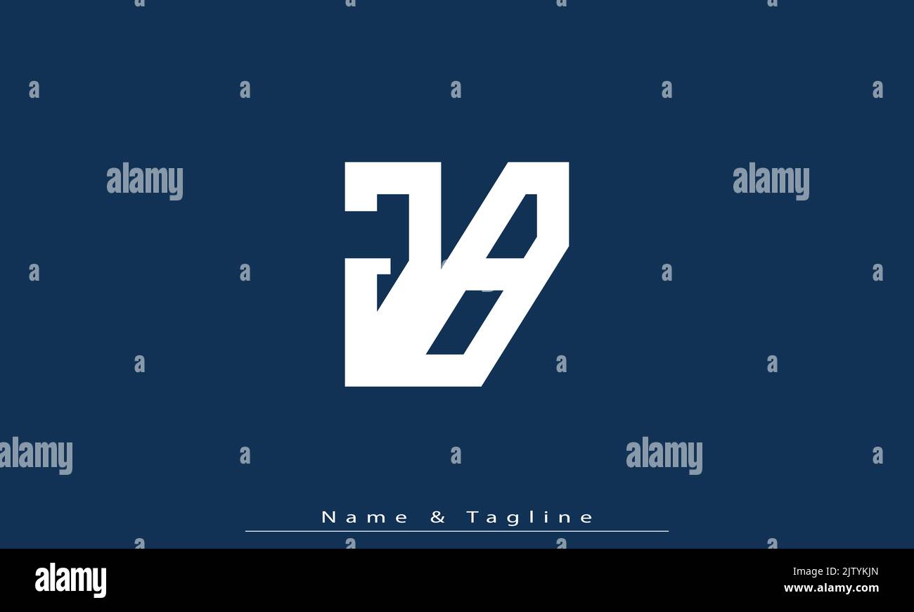 Lettres de l'alphabet initiales Monogram logo JB , BJ Illustration de Vecteur