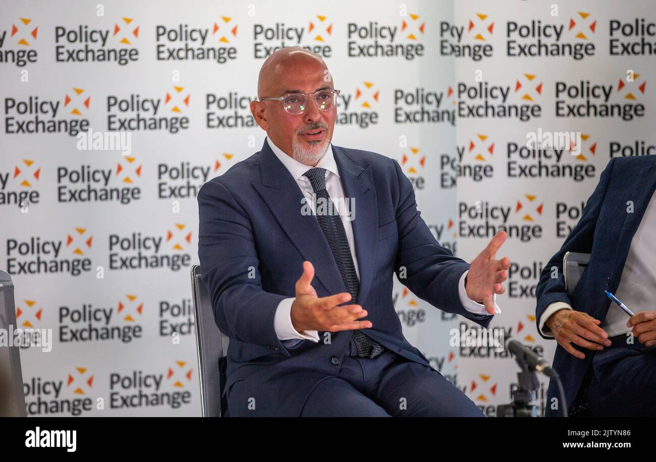 Londres, Angleterre, Royaume-Uni. 2nd septembre 2022. On voit le Chancelier de l'Echiquier NADHIM ZAHAWI prononcer un discours lors de l'échange de politiques. (Image de crédit : © Tayfun Salci/ZUMA Press Wire) Banque D'Images