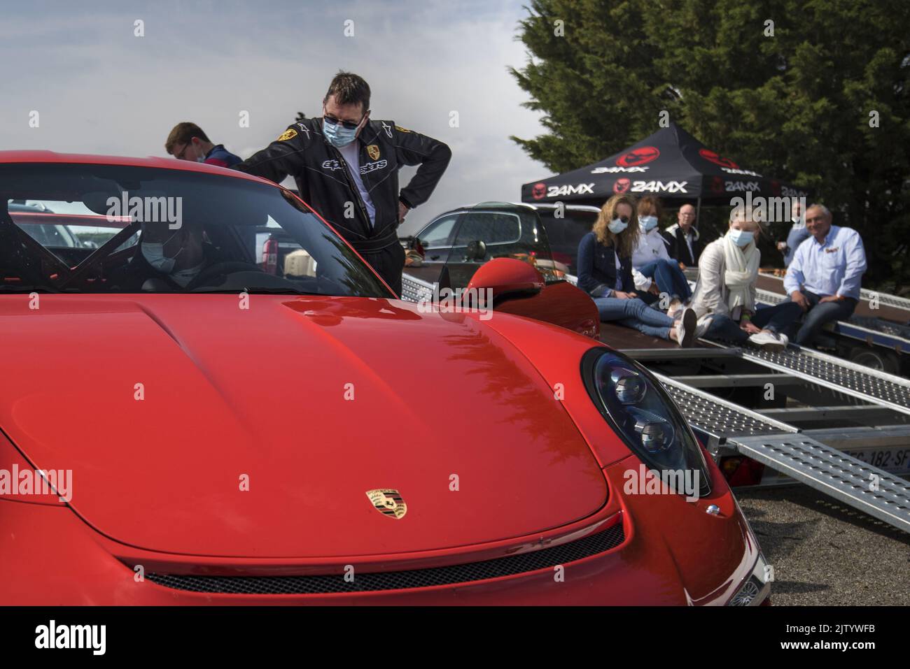 rencontre porsche sur le circuit de vitesse d'Abbeville, porsche 911 993, panamera, carrera, gts. Banque D'Images