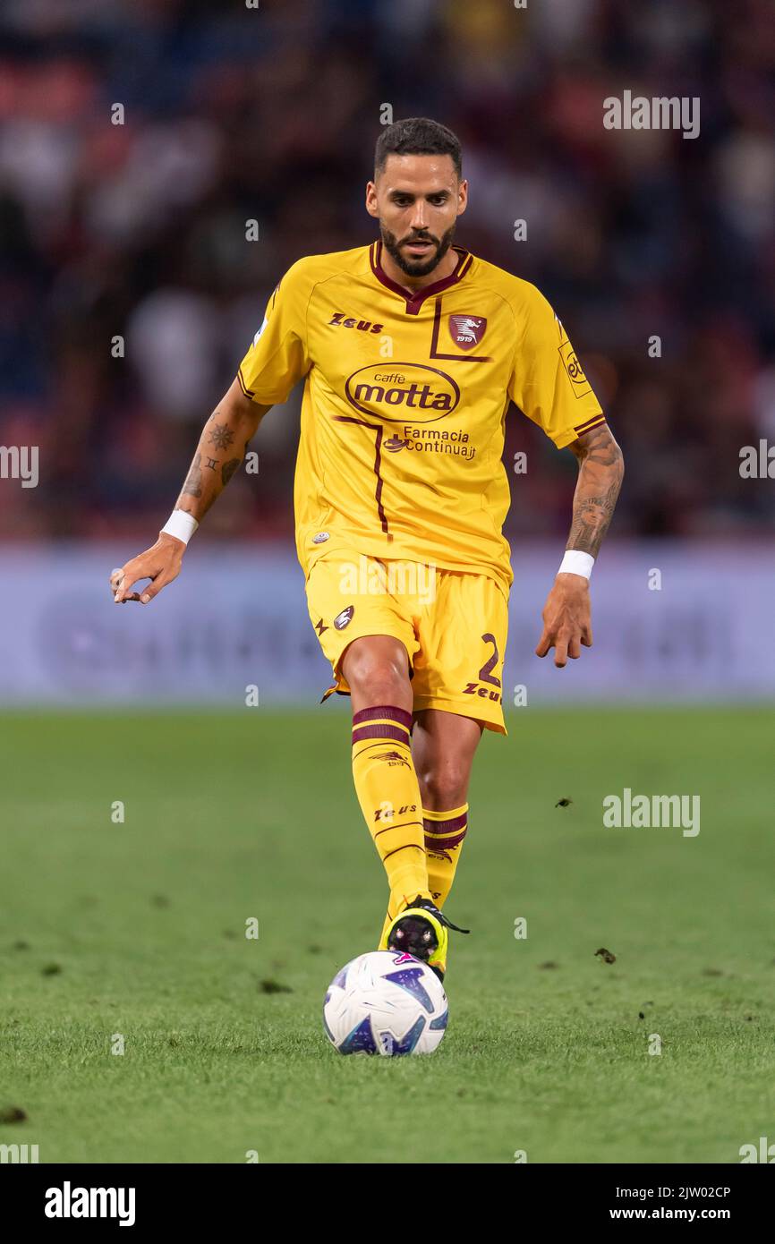 Dylan Bronn (Salernitana) Lors du match italien 'erie A' entre Bologne 1-1 Salernitana au stade Renato Dall Ara sur 1 septembre 2022 à Bologne, Italie. (Photo de Maurizio Borsari/AFLO) Banque D'Images