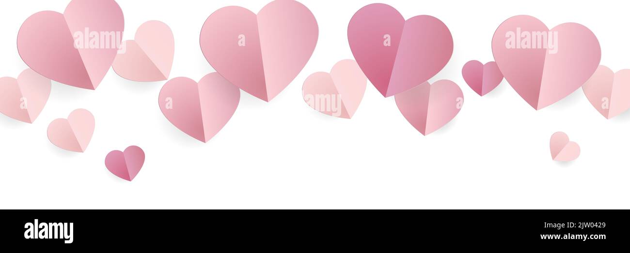Cœur rose illustration bannière amour arrière-plan Banque D'Images