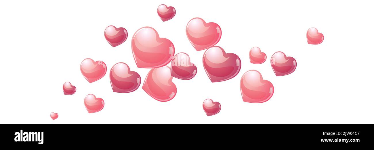 Cœur rose illustration bannière amour arrière-plan Banque D'Images